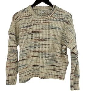 American Eagle Marled Stripe Sweater Women’s Small Cozy Neutral